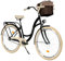 Komfort Fahrrad Citybike Mit Korb Damenfahrrad Hollandrad, 28 Zoll, Schwarz-Creme, 3-Gang