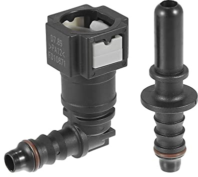 X AUTOHAUX 7.89mm SAE to 8mm 90 Degree Fuel Hose Quick Release Connector 1 Set