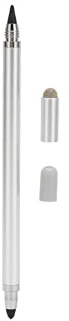 Stylus Stifte, 3 in 1 Universal Stylus mit Feiner Spitze für Tablet Mobiltelefone, Universeller Hochempfindlicher Touchscreen Stylus Stift mit 2 Faserspitzen Zum Schreiben und Zeichnen(Silber)