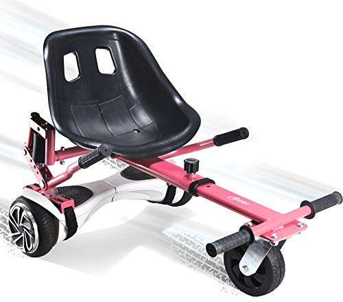 Hoverboard Seat Attachment, Buggy Hover Board Go Kart for Adults & Kids, Upgrade New Shock Absorption, Accessories to Transform Hover Board into Go Cart with Off-Road Tire (PINK)