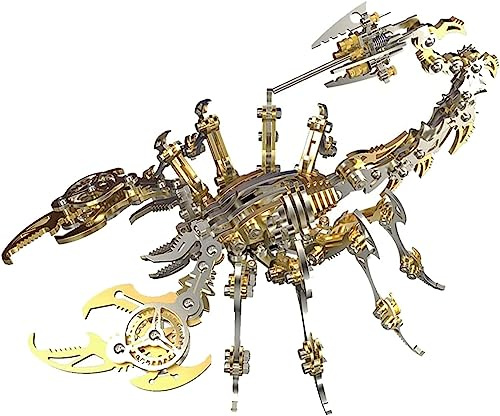 UpGLeuch 3D Skorpion Metall Puzzle Bunte Modell Kit,DIY 3D Puzzle Metall Erwachsene Skorpion mit Werkzeugsatz,Rot Metall 3D Puzzle Modellbausatz Desktop Spielzeug Geschenke