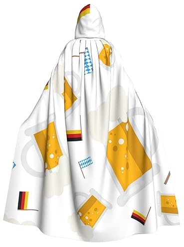ZORIN Cape à capuche Costumes d'Halloween 59 Robe avec capuche Chopes à bière Oktoberfest Allemand Unisexe Déguisement Capes pour Halloween Noël Cosplay Party