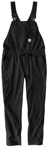 Carhartt Women's Force Relaxed Fit Ripstop Bib Overall, Black, Small