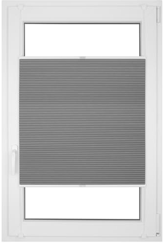 RENA Wabenplissee Thermo Plissee ohne Bohren Verdunklungsplissee Blickdicht Fenster Balkonfenster Balkontür Verdunkelung Sonnenschutz Innen Sichtschutz Hitzeschutz Grau 120x140 cm