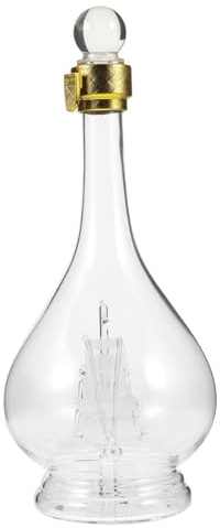 PRETYZOOM Liquor Whiskey Bottle Creative Sailboat Design, 500ml Capacity High Borosilicate Glass Decanter, Stylish and Easy to Pour for Festive Beer Season and Elegant Home Use