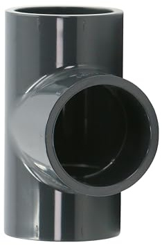 HAF 1x PVC Fittings T-Stück 90° mit 40mm | Klebemuffe x Klebemuffe x Klebemuffe | Verbinder aus grauem PVC-U | PN16 für PVC Rohr, Poolfitting, Pool, Schwimmbad, Poolverrohrung, Druckleitung & Teich