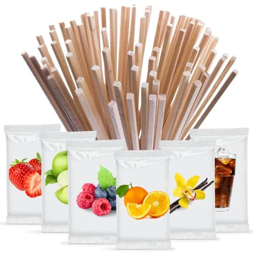 SEMAR® | Zucchero per zucchero filato 6 GUSTI di ZUCCHERO (6 x 100 gr) + 100 bastoncini OMAGGIO (Fragola/Vaniglia/Arancia/Cola/Frutti di Bosco/Mela Verde)