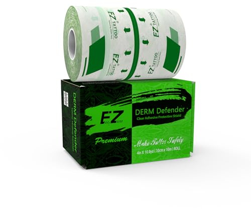 EZ Tattoo Folie Heilung - Rollen (10cm X 10m) Pflaster Wasserdicht, Second Skin Folie Aftercare Bandage für die Erholung der Haut Zubehör