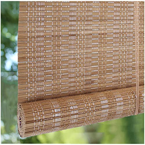 Bambus-Rollos, einfache Installation, Naturholz, Jalousien für Fenster, Sonnenschutz, Bambusrollo, verstellbare Breite, 50150 cm, individuelle Größe (B x H) 150 x 200 cm