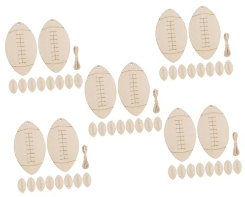 Operitacx 5sets DIY Wooden Cutouts Craft Blank Cutouts Wood Blanks Graffiti Chips Unfinished Wood Slices