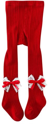 De feuilles Lot de 4 Collant Legging Tricoté Bébé Enfant Fille Chic Chaussette Collant Hiver Imprimé 3D Mignon Thème de Noël