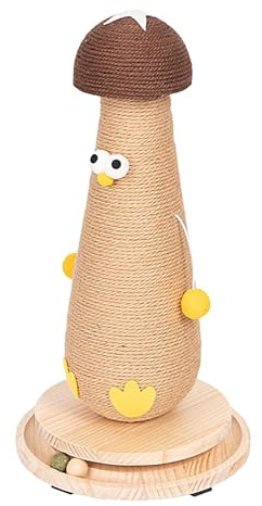 Kratzbaum Pilz Kratzbaum - Interaktiver Kratzbaum aus echtem Holz und Sisal - Langlebiger Kratzbaum mit Kätzchenspielzeug, Kratzmöbel Indoor für Katzen als Resolutionsspielzeug