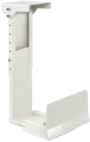 TooCust Heavy Duty Under Desk PC Mount & Full Tower PC Wall Mount - Adjustable Width 5.9 to 9.8, Height 12.5-20 - Computer Tower Stand Under Desk & Standing Desk PC Mount, White