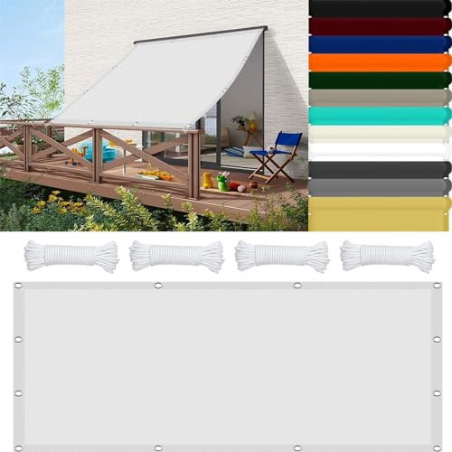 Pali per tenda da sole, 2,2 x 4,2 m, impermeabile, con corda inclusa, per esterni, giardino, cortile e feste, protezione UV
