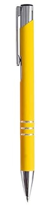 GIOTTO 100 Penne Personalizzate con Scritta e Logo - Penna in Metallo con Incisione Laser, Idea Personalizzabile Ufficio, Inaugurazioni, Fiere, Gadget Promozionali (100 Penne Giallo)