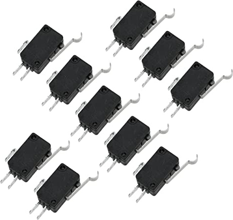 Microinterruptor 16a de Metal Negro, 10 Piezas, Botón Momentáneo