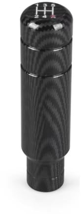 Auto Schaltknüppel Carbon Black 5-Gang Universal 130MM Schaltknauf Schaltgetriebe Aluminium Schalthebelknauf Auto Schalthebel Griff Hebel