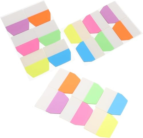 600PCS Page Markers Tabs - Transparent Writable Index Tabs - Book Tabs Sticky Page Markers for Books Notes Files Planner Office School - 6 Colors