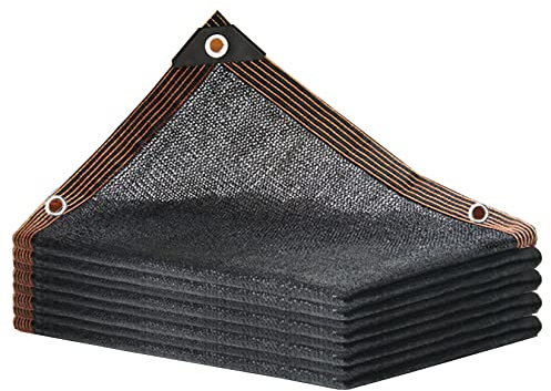Toldo rectangular negro con 70 % de protección UV, tela con ojales, ideal para invernadero, jardín, pérgola, patio trasero, techo (11 x 11 m)