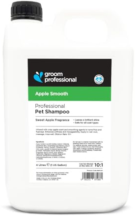 Groom Professional Apple Smooth Hundeshampoo (4 L) – Salongröße 10 : 1 Konzentrat mit Apfelextrakt, Gründliche Reinigung und Pflege, Glänzendes Fell, Frischer Duft, UK-Herstellung