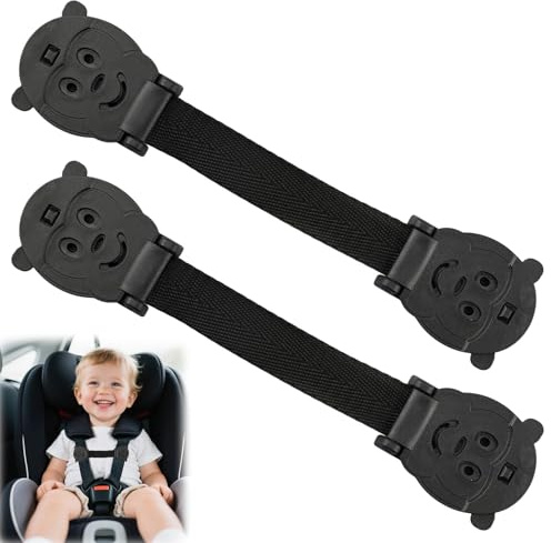 2 Pack Baby Car Seat Straps Anti Escape for Car Seat, Stroller & High Chair | Made of durable ABS and webbing. Fits most car seats, strollers, high chairs, and shopping carts for everyday use.