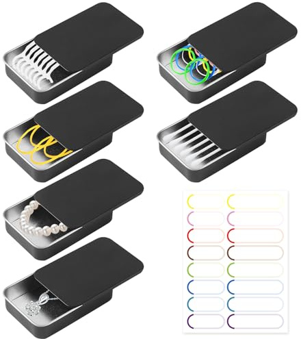 MCTNCT Cotton Swab Holder per Viaggio,6 pezzi Contenitore per Tamponi di Cotone con Slide Top, Portatile Piccolo Porta Bastoncini Vuoto Cotonati Scatola per Cotton Ball Toothpicks Cravatte Capelli