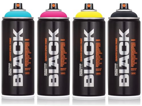Montana Cans Sprühdosen Set | CMY(K)-Werte | TRUE-Farben | 4 x 400ml | hochdeckendes Farbspray