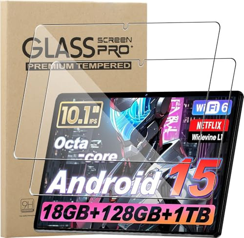 KZIOACSH 2 Pack Screen Protector for Raemond Android 15 Tablet 10 Inch/Raemond K30/K80/K70/K50 10.1 Inch, Ultra Clear 9H Hardness Touch Sensitive Anti-Scratch Anti-Fingerprint Tempered Glass