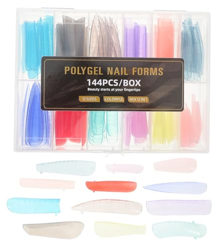 Mobestech Capsules D’ongles Carrées Transparentes Longues 144 Pcs, Extensions D'ongles à Couverture Complète en Acrylique, Couleurs Macaron, Conseils pour Pose Manucure Professionnelle