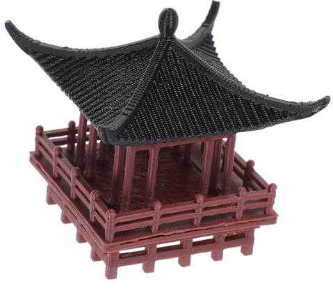 Parliky Ornamento Padiglione Cinese in Plastica Artigianale, Decorazione Miniatura Tradizionale per Casa e Giardino, Statuetta Paesaggio Bonsai per Interni ed Esterni