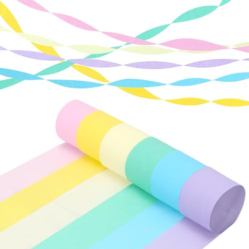 6 rullar kreppband med luftballonger, kreppband för festdekoration, pastell blått lila kreppband, bakgrundsdekoration för bröllop, babyparty, bachelorette, födelsedag, bröllop, årsdag