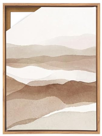 BTSAE Schattenfugenrahmen 60x80 cm, Holzrahmen für Leinwand, MDF Bilderrahmen für Leinwand/Keilrahmen, Leicht abnehmbar für Motivwechsel, Holzfarbe Leinwand Rahmen (Holzfarbe, 60×80cm)
