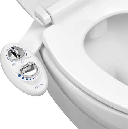Luxe Bidet Neo 185 – Selbstreinigende Dual Düse – Frische, Wasser ohne Elektrik Mechanische Bidet WC-Aufsatz (weiß und weiß)