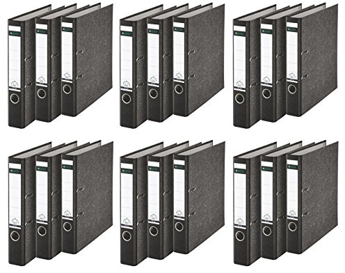 Leitz 310305095 18 Stück Qualitäts-Ordner schmal 5cm 180A mit Schlitzen A4 (6x 3er Pack)