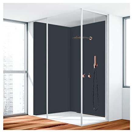 KERABAD Duschrückwand, Badrückwand, Duschverkleidung aus 3 mm Alu-Verbundplatte, 100x260cm,Anthrazit RAL 7016