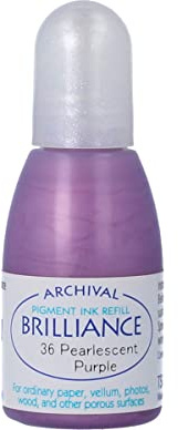 Tsukineko Brilliance Refill Nachfülltinte - 15 ml - Violett, Pearl Purple - Zubehör Reinker für Brilliance Stempelkissen