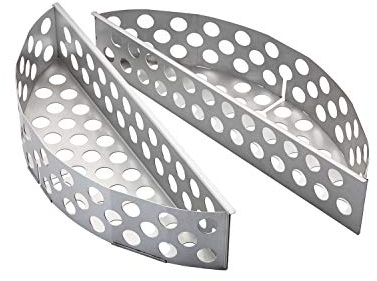 RÖSLE Kohlekorb F60/F60 AIR, 2-tlg., Hochwertige Kohlekörbe für gleichmäßige Hitze im Kugelgrill, passend für Kugelgrills mit 60 cm Durchmesser, Stahl, Silber