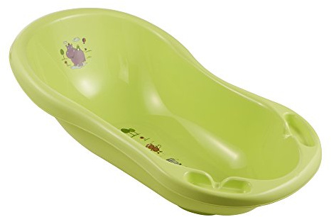 keeeper Hippo Ergonomische Babywanne mit Stöpsel, Ab 0 bis ca. 12 Monate, 84 cm, Maria, Grün