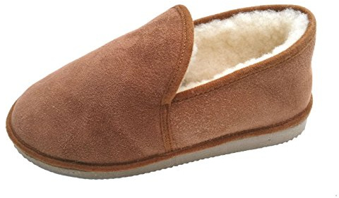 Charentaises Femmes Camel fourrées Peau de Mouton - Tannage Naturel