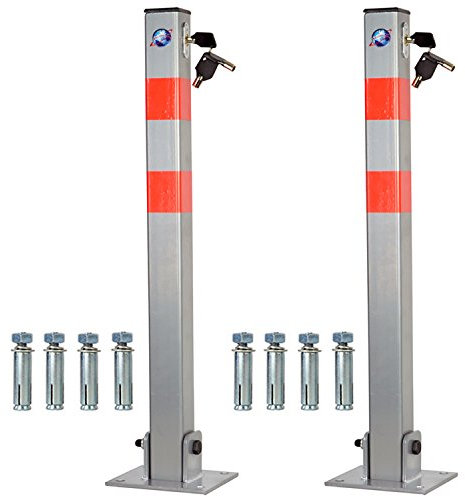 Crystals Heavy Duty Key Lockable Folding Parking Barrier Car Park Security Driveway Bollard Post Pole with 3 Keys (2)