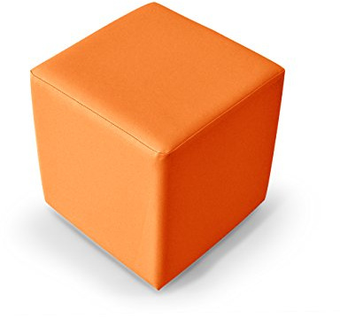 moebel-eins KUBUS Sitzwürfel Bandscheibenhocker Sitzhocker Fußhocker in orange 50x45x45 cm, orange