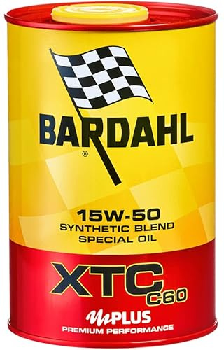 Bardahl - Olio XTC C60 15W50, per Motori Auto a Benzina e Diesel, Formula 100% SIntetica, Uso Sportivo, Lubrificante con Capacità Anti Attrito e Usura, 1 Litro