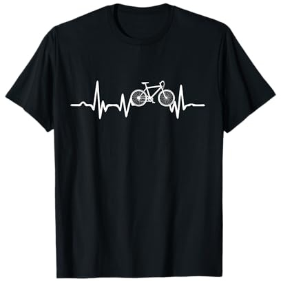 Funny Bicycle Heartbeat Cycling Cyclist T-Shirt Small
