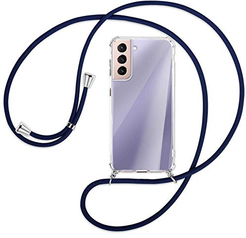 mtb more energy® Handykette kompatibel mit Samsung Galaxy S21 5G (SM-G991, 6.2'') - dunkelblau - Smartphone Hülle zum Umhängen - Anti Shock Full TPU Case