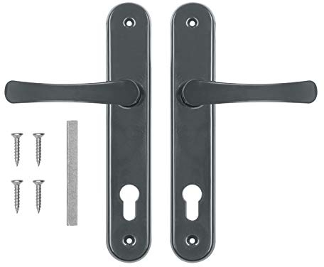 ADGO Türdrücker - Drückergarnitur - Türklinke - Haustürgriff - Tür Griffe Set Innen - 60 mm - Türgriffe - Langschildgarnitur - Profilzylinder - Zimmertüren - Türgriffe Innentüren