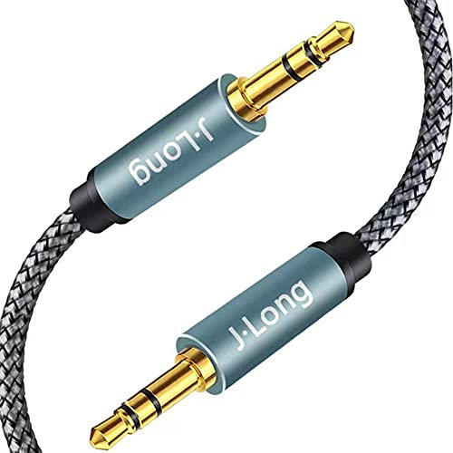3.5mm Aux Cable 4M, J•LONG Nylon Braided 3.5mm Male to Male Auxiliary Audio Stereo Cord Compatible with Car,Headphones,Tablets,Laptops,Android Smart Phones& More (4m/12FT)