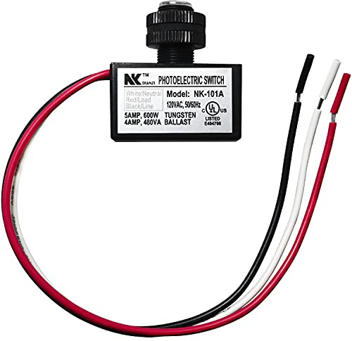 LUORNG 1PC NK-101A Photoelectric Switch, Light Control Sensor Button Switch, Outdoor Hard-Wired Post Eye Light Control, Dusk to Dawn Sensor