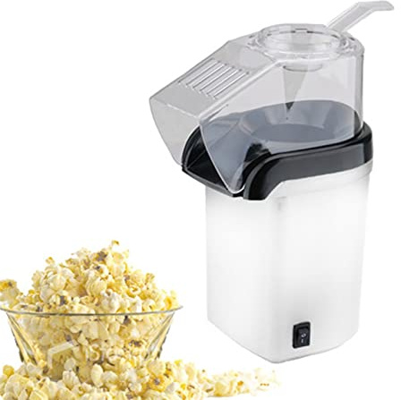 BLUNOA 1200W Electric Popcorn Maker Hot Air Popcorn Machine 3 Minutes Fast Healthy Home Made Treats No Oil Fat-Free Popper Machine BPA-Free & Non-Stick For Home Movie Nights Parties (Color : White)