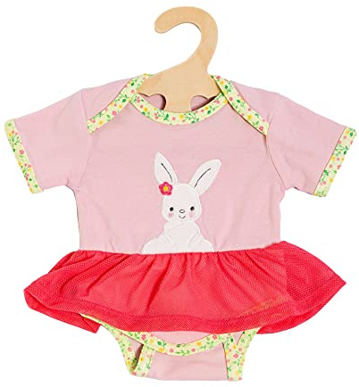 Heless 2321 - Puppenkleidung im Design Bunny Lou, Body mit Tutu, Hasenapplikation und Blumenmuster für Puppen und Kuscheltiere der Größe 35-45 cm