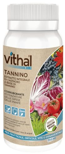 VITHAL GARDEN Integratore Tannino 36% - Estratto Naturale di Castagno, Potenziatore delle Difese delle Piante, Azione Repellente e Protettiva, Consentito in Agricoltura Biologica, 750ml